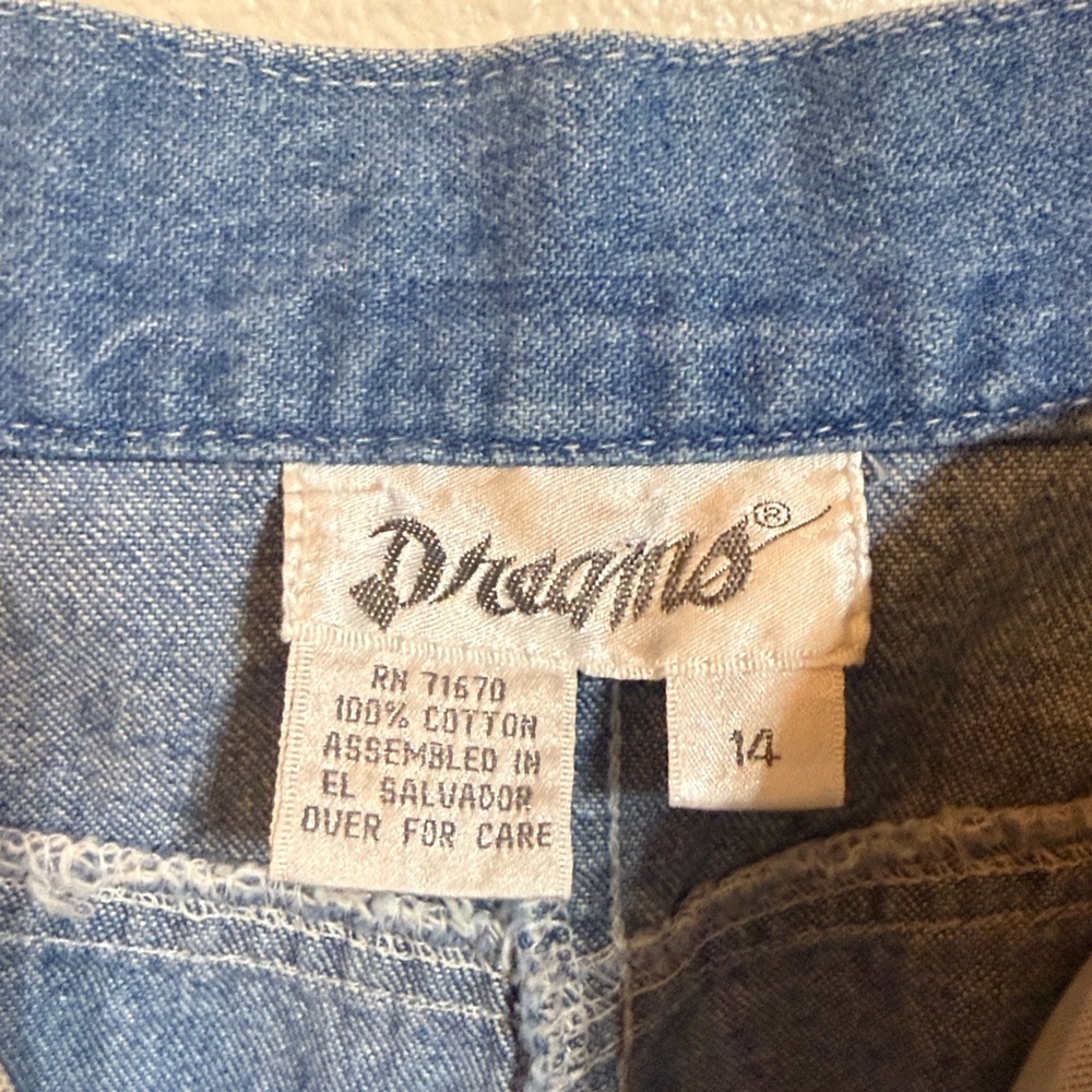 Vintage 80s Blue Denim Jeans with stars and jewels. 100% cotton - Picture 3 of 4
